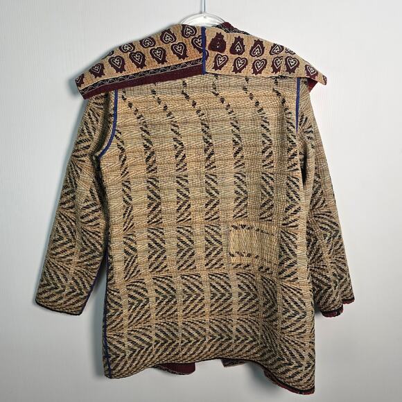 Mieko Mintz Short Kantha Open Kimono Jacket Reversible Lagenlook OS - Picture 4 of 10